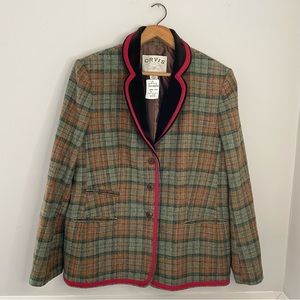 Orvis Plaid Blazer with Red Trim